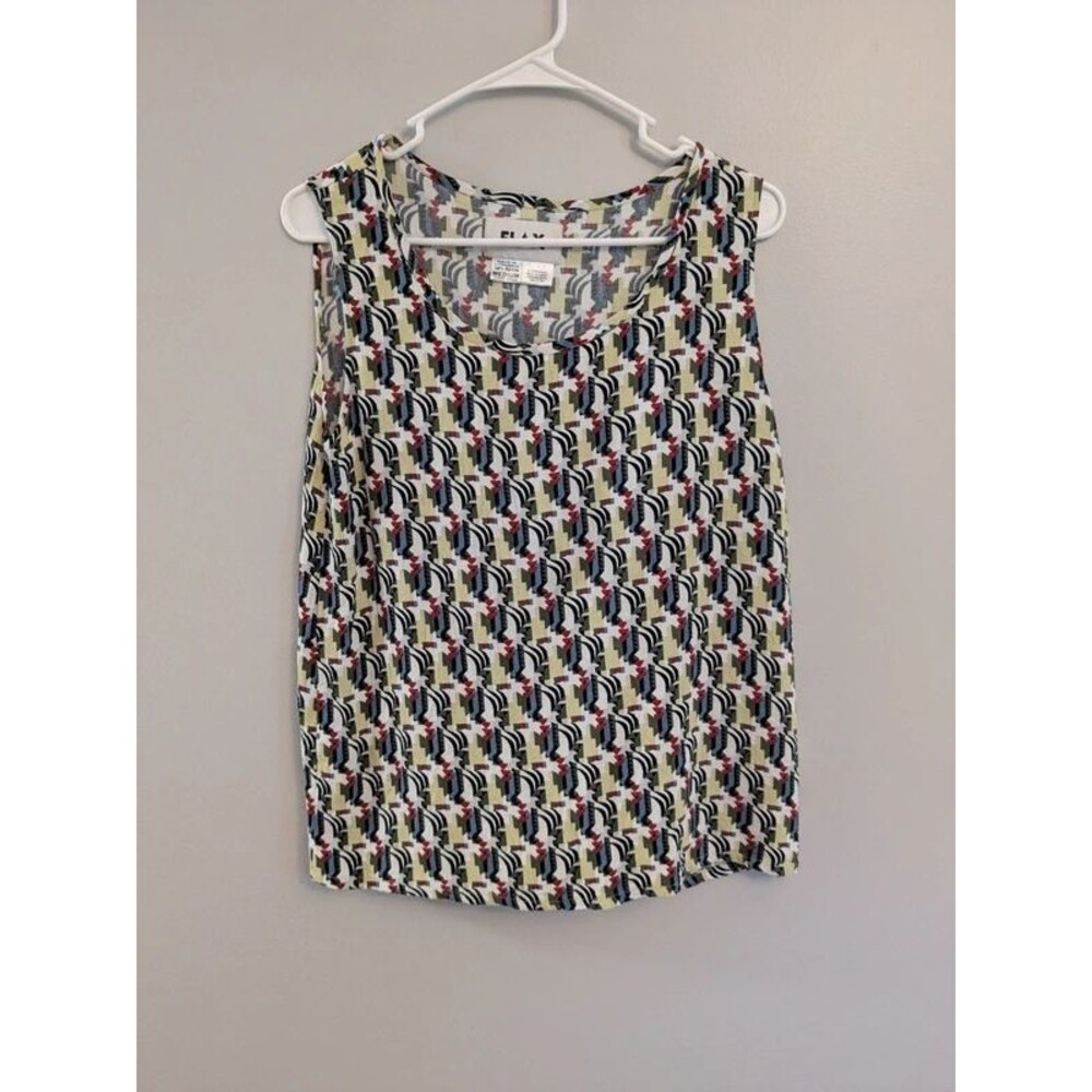 Flax Patterned Rayon Summer Tank Top - Women's Size Medium